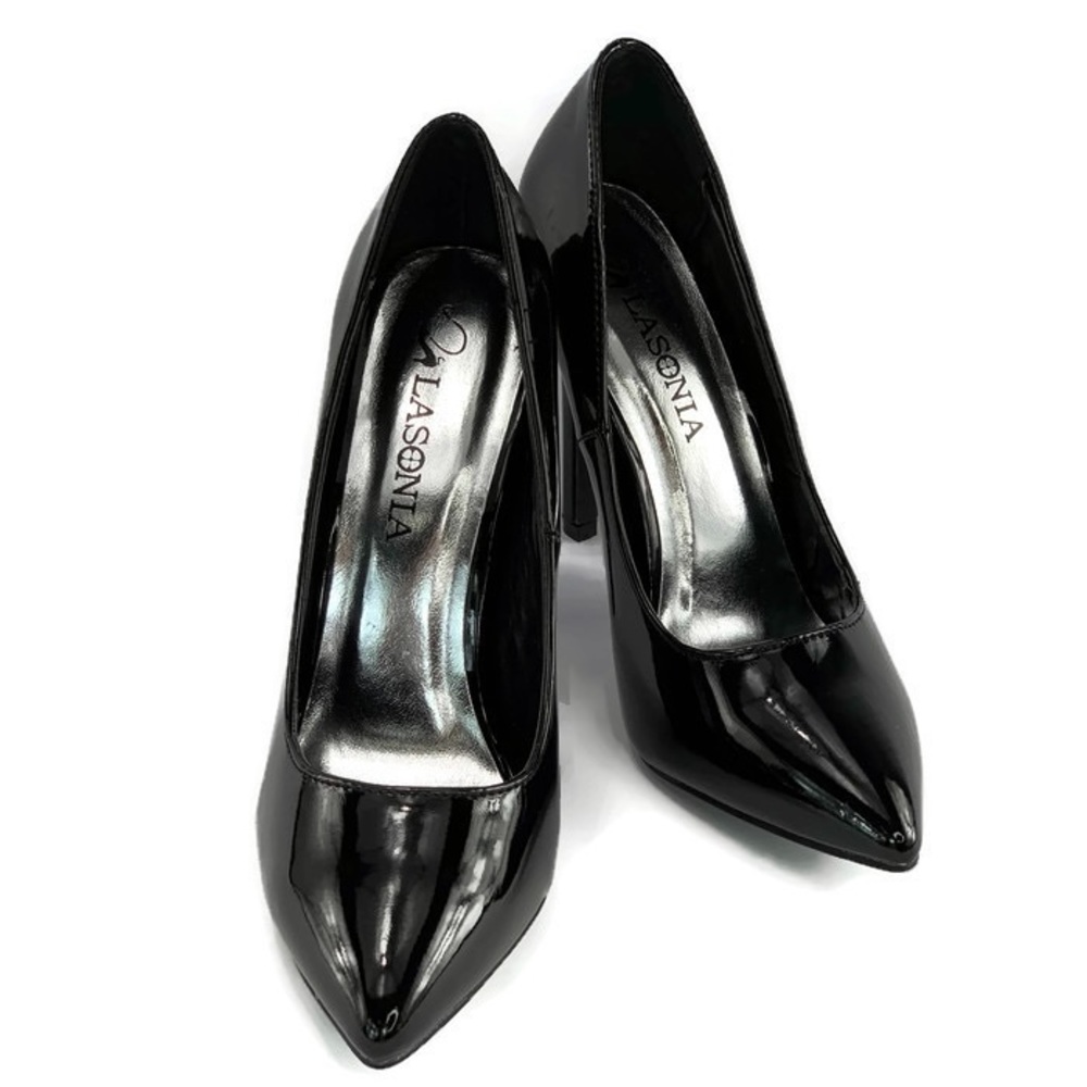 Lasonia Black Patent Heels Size 7